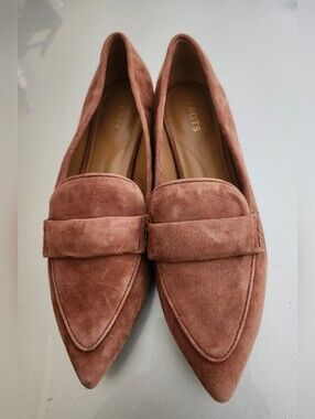 Talbots Pointed Suede Loafers in Dusty Rose - Women